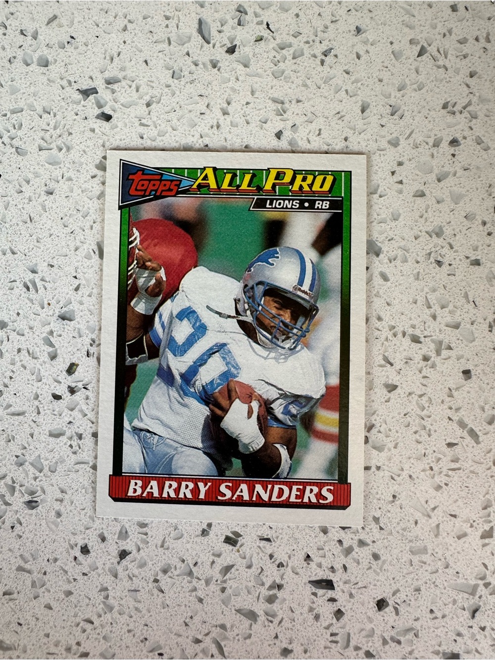 Topps Barry Sanders Football Card - White, Blue, Red, Green